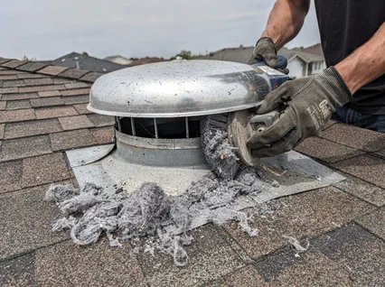 Cleaning Dryer Vent On Roof in Derby