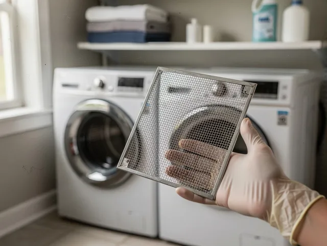 Derby Dryer Vent Cleaning specialist performing detailed lint trap cleaning service in Derby