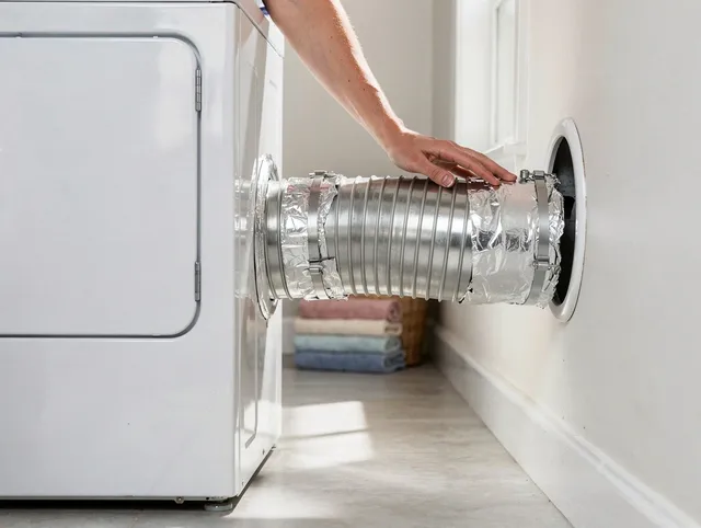 Professional dryer vent hose installation by Derby Dryer Vent Cleaning in Derby