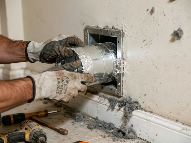 Professional dryer vent repair and installation by Derby Dryer Vent Cleaning in Derby